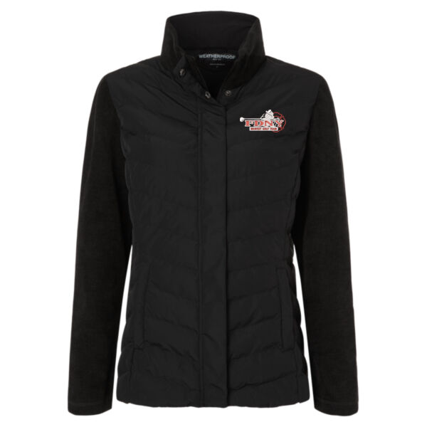   - Women's Mixed Media Chevron Jacket Thumbnail