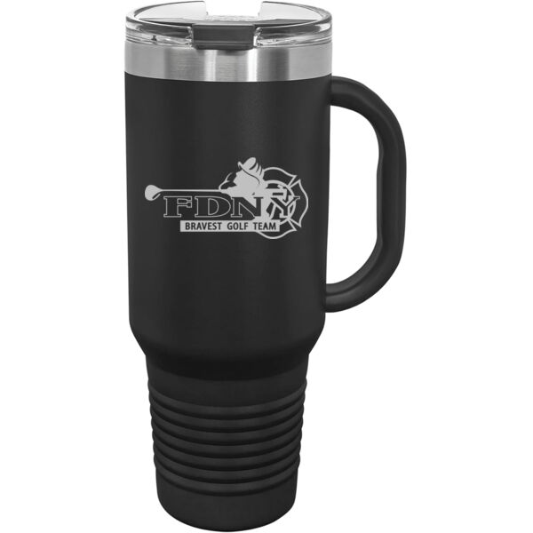   - Premium 40oz Travel Mug with Snap Lid & Straw Thumbnail
